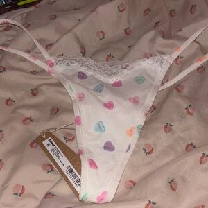Skims sold out conversation heart thong size XL